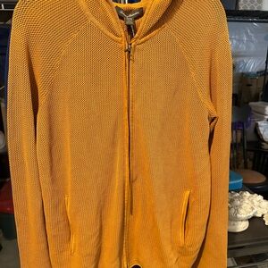 Tommy Bahama womens Mustard Zip-Up Sweater